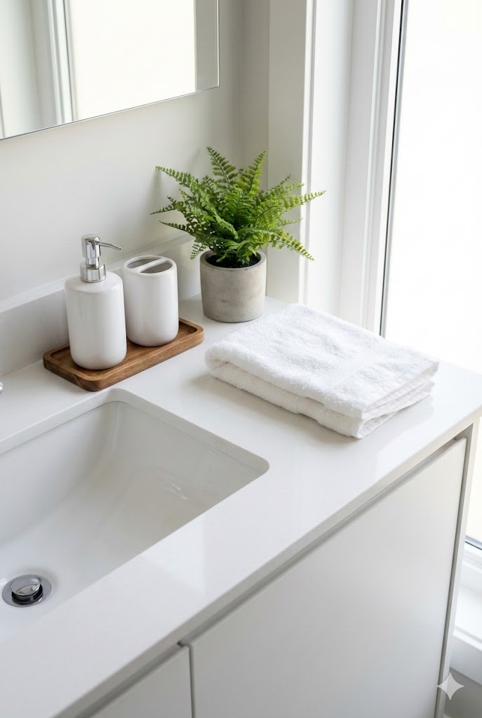 Sink Area Styling (The Fastest Way to Make a Bathroom Look Clean)