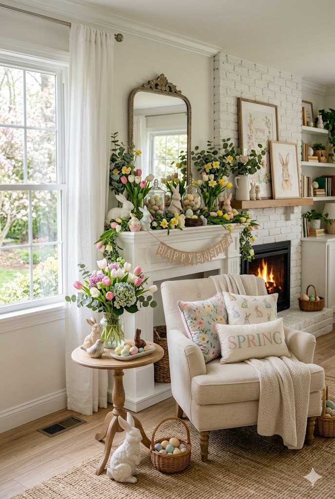 Simple Easter Decor Ideas for Living Rooms and Entry Spaces