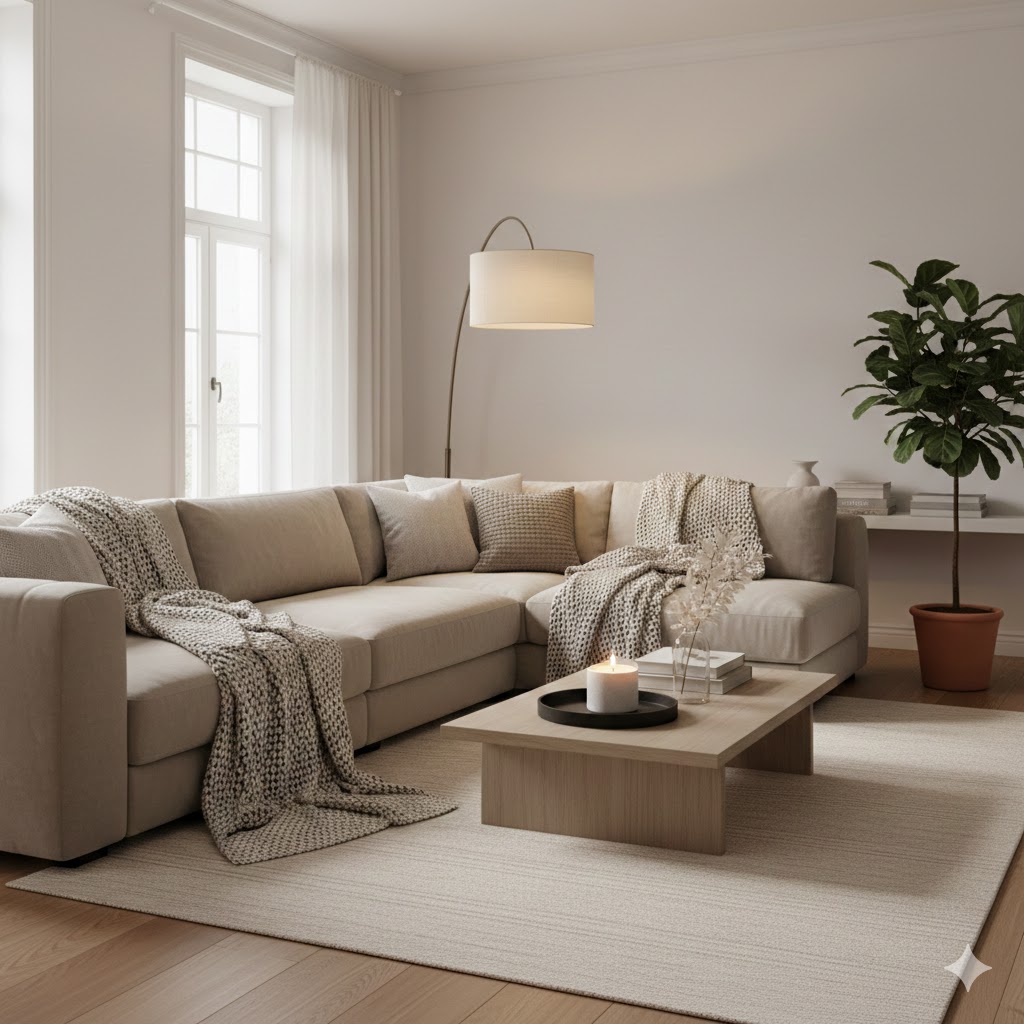 February Living Room Decor That Looks Clean and Cozy (Soft Light + Tidy Surfaces)