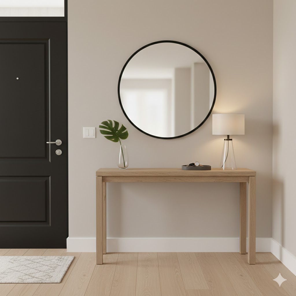 A Styled Entryway That Makes Guests Say “Wow” (Console Table + Mirror + Soft Light)