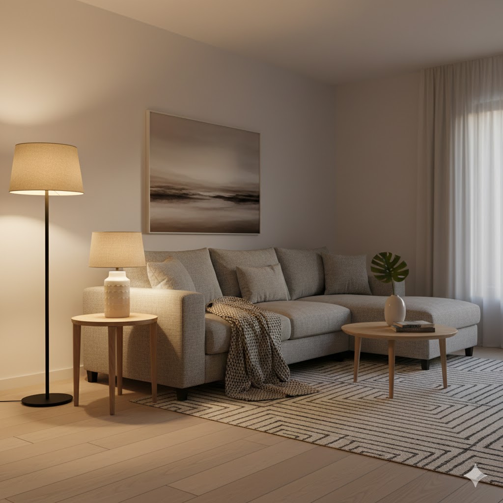 Warm Lighting That Changes the Mood of Every Room (Soft Bulbs + Corner Lamp + Gentle Glow)