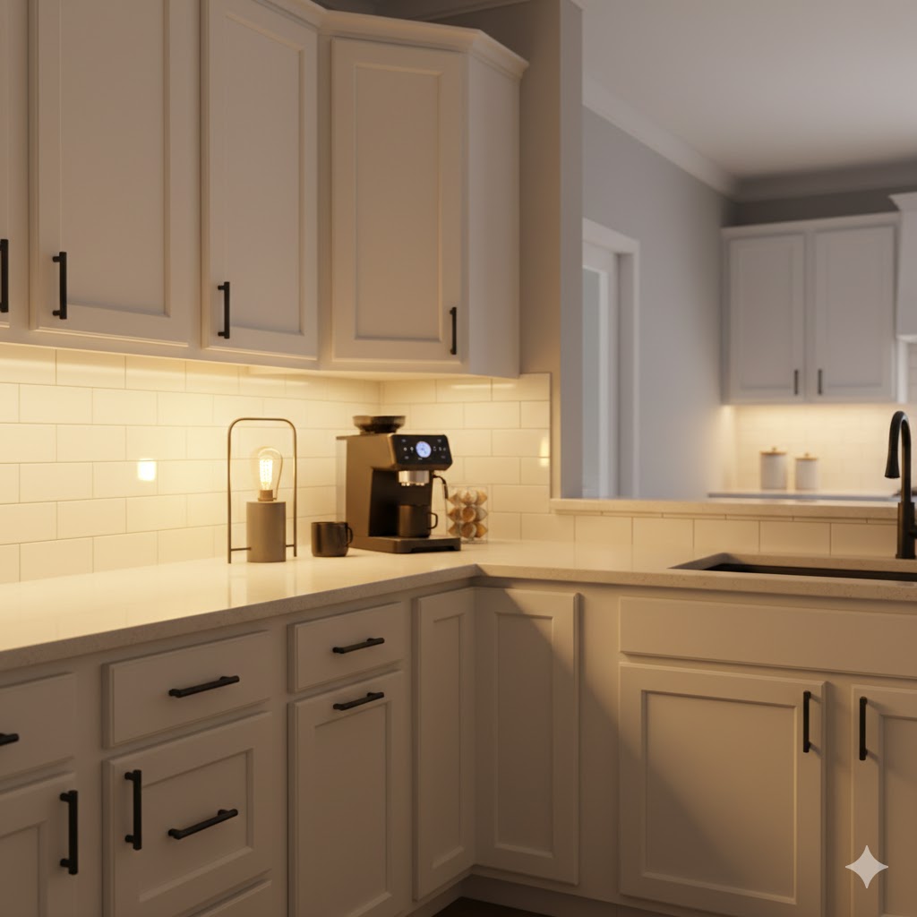 Warm Lighting Upgrade (Under-Cabinet Light + Soft Glow Corner)