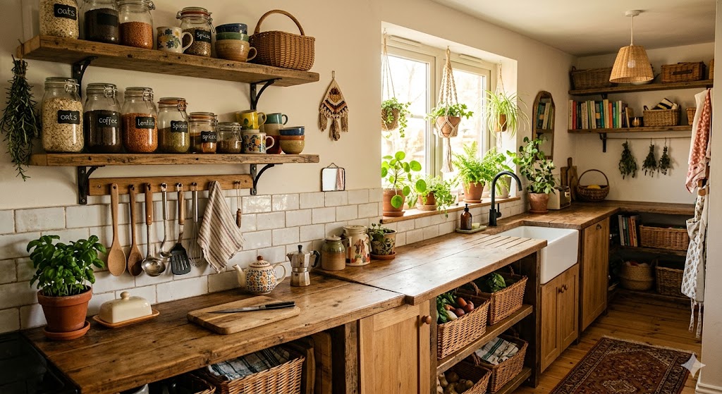 Smart Storage Ideas That Make Small Boho Kitchens Functional