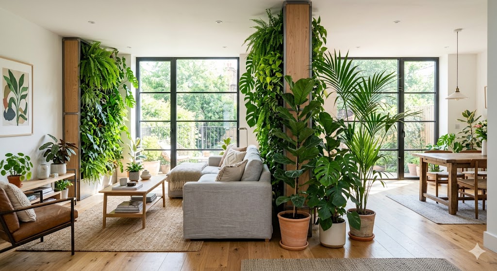 Using Plants and Green Walls to Divide Living Spaces
