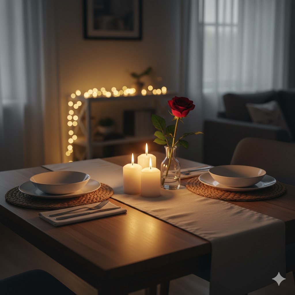 Set Up the Table to Look Romantic (Even in a Normal Home)