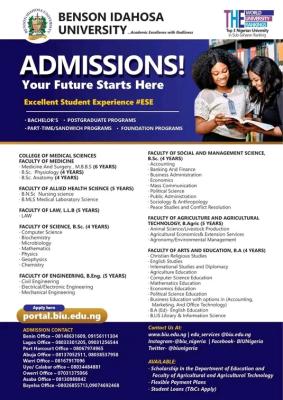 BIU Admission Form 2026/2027 Is Out